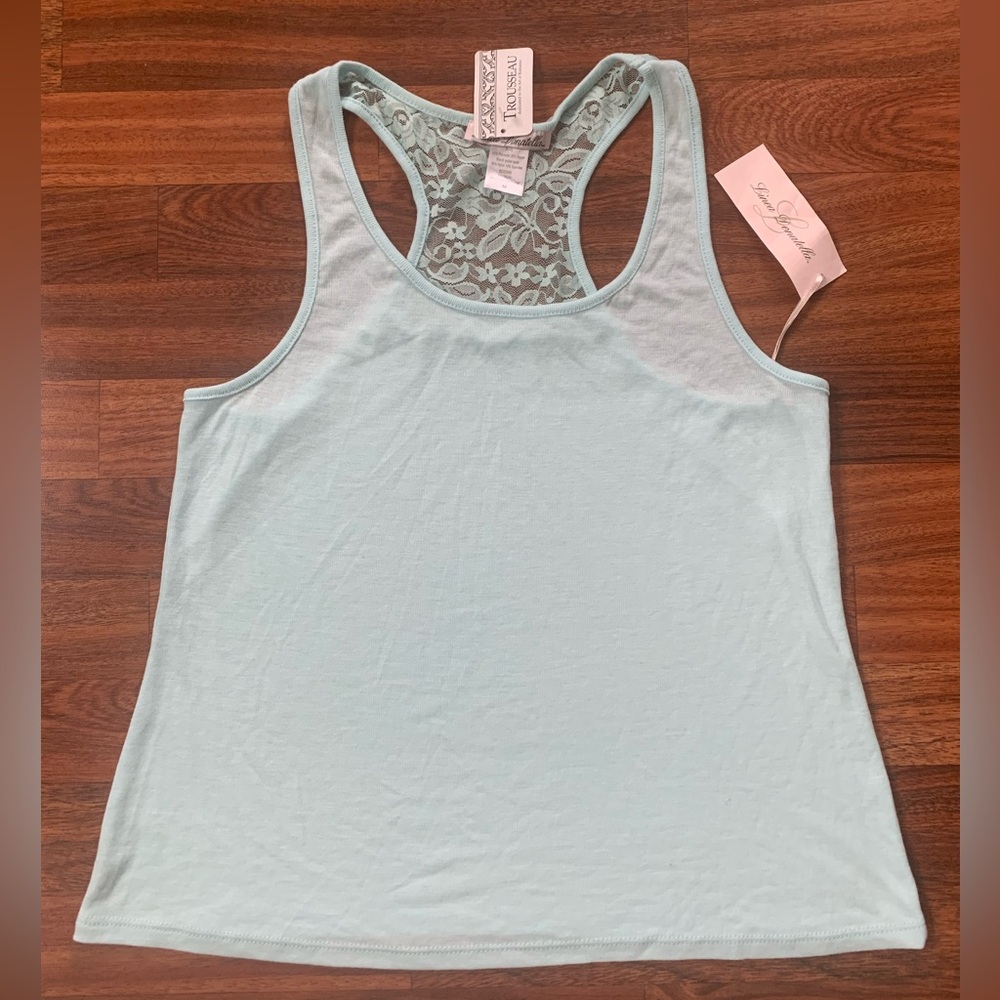 Trousseau The Bride Tank Size M light blue tank delicate lace romantic feminine
